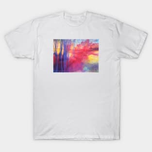 Beyond the path of autumn beech trees T-Shirt